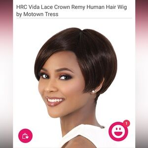 Human Hair Wig H. Volta By Motown Tress Color 1B(Off Black)